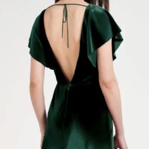 JENNY YOO ELLIS velvet dress in dark green